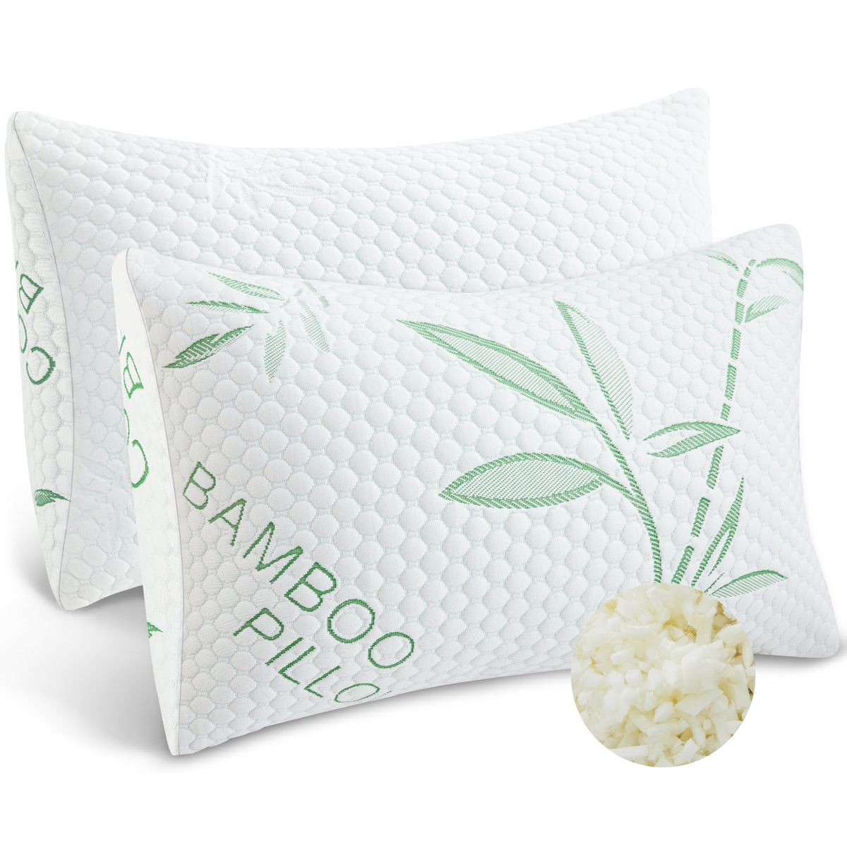 Adjustable Cooling Shredded Memory Foam Pillow – Breathable Bamboo Cover for Ergonomic Neck Support & Pain Relief