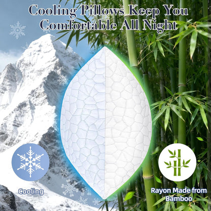 Memory Foam Pillow — White Bamboo Pattern - yettbea